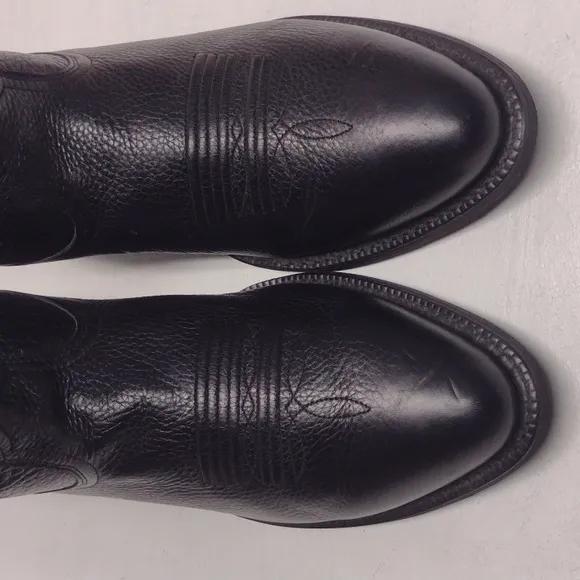 Ariat Black Western Cowboy Boots with Decorative Stitching Size 10 1/2 EE