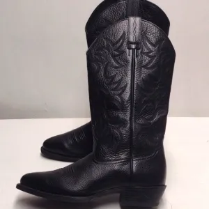 Ariat Black Western Cowboy Boots with Decorative Stitching Size 10 1/2 EE