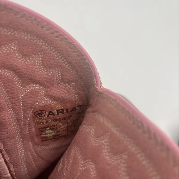 Ariat Brown and Pink Western Boots with Giraffe Print