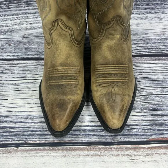 Ariat Floral Brown Leather 14029 Western Cowgirl Boots, Women’s Size 6.5