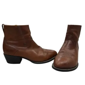 Ariat Leather Western Ankle Boots Brown Size 12EE