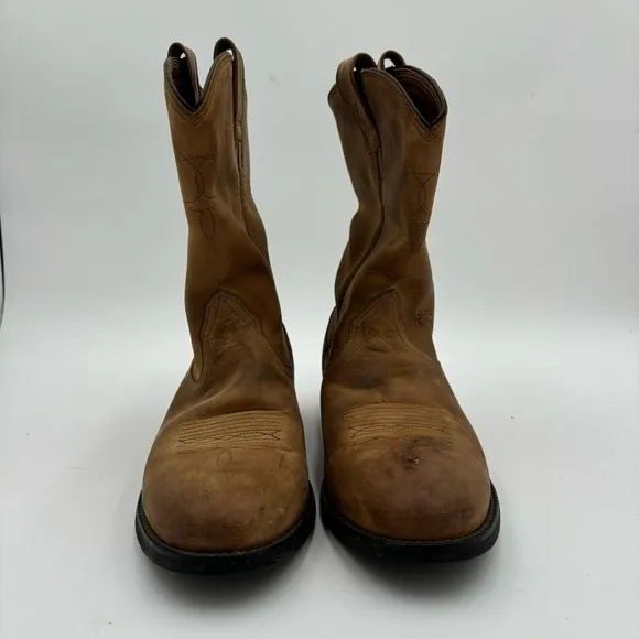 Ariat Men’s 8 Brown Leather Heritage Roper Western Cowboy Boots