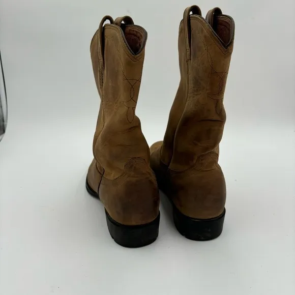 Ariat Men’s 8 Brown Leather Heritage Roper Western Cowboy Boots