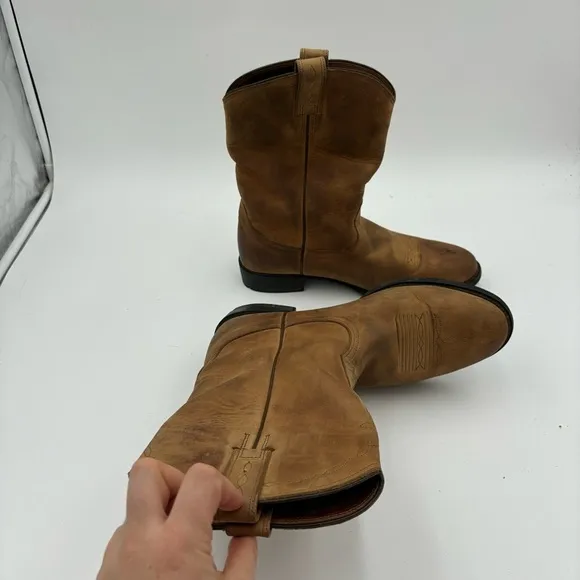 Ariat Men’s 8 Brown Leather Heritage Roper Western Cowboy Boots