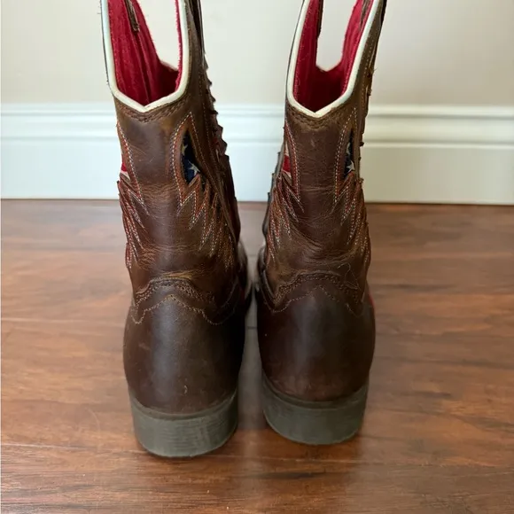 Ariat QuickDraw VentTek Western Cowboy Boots with Red and Blue Accents-Size 4.5