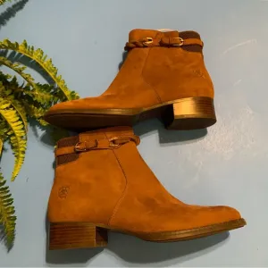 Ariat suede western ankle boots/booties chestnut brown 7B