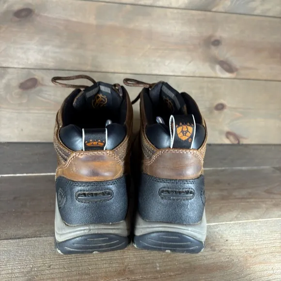 ariat terrain mens size 9 shoes brown leather wateproof hiking boots