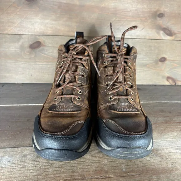 ariat terrain mens size 9 shoes brown leather wateproof hiking boots