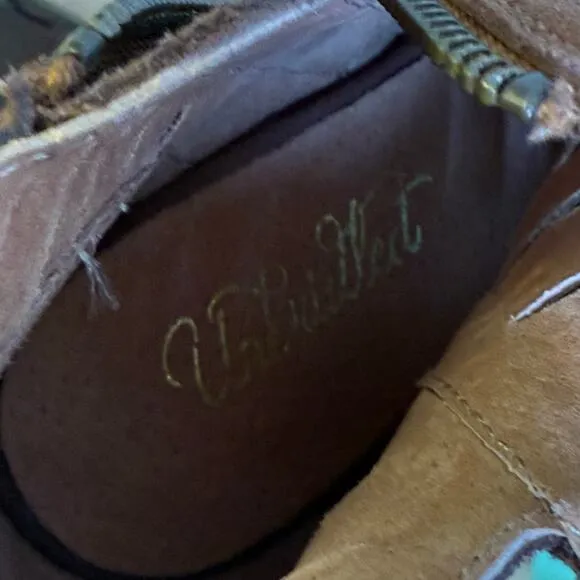 Ariat Unbridled Adriana Western Bootie Whiskey Suede Cowgirl Boots Size 8 Cowboy