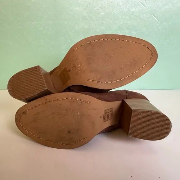 Ariat Unbridled Adriana Western Bootie Whiskey Suede Cowgirl Boots Size 8 Cowboy