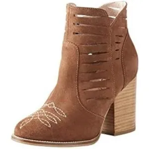 Ariat Unbridled Adriana Western Bootie Whiskey Suede Cowgirl Boots Size 8 Cowboy