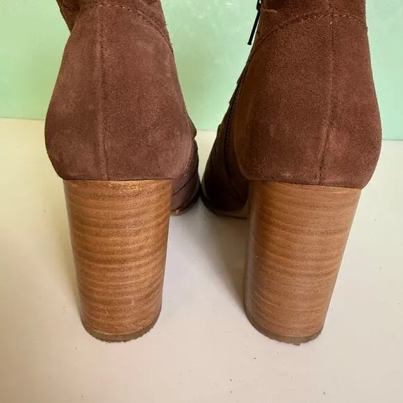 Ariat Unbridled Adriana Western Bootie Whiskey Suede Cowgirl Boots Size 8 Cowboy