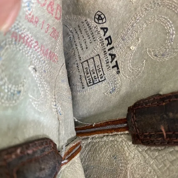 ARIAT western Womens boots square toe leather boots size 6.5 6.5 b brown boots