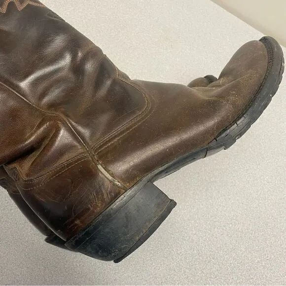 Ariat Brown Leather Cowboy Boots Size 9