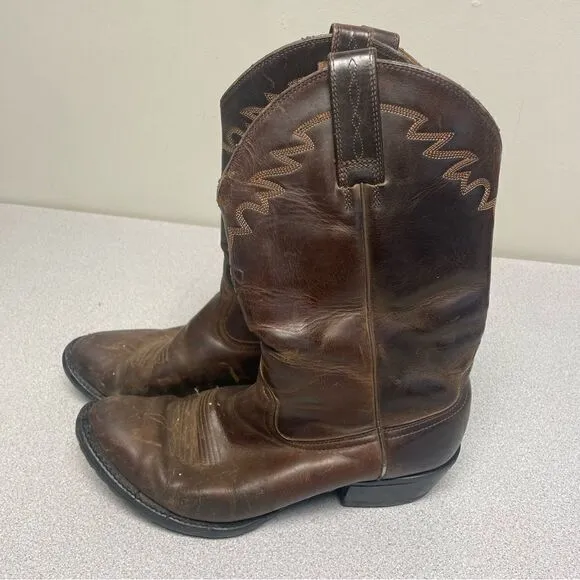 Ariat Brown Leather Cowboy Boots Size 9