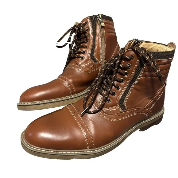 Arkbird Leather Cap Toe Ankle Boots Brown Mens Size 9