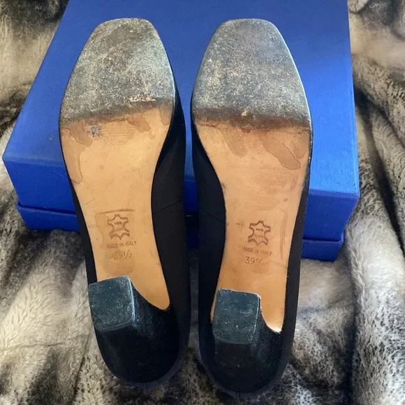 Armani Made In Italy 🇮🇹 Black Silk Gold Hardware Comfortable Platform Shoes