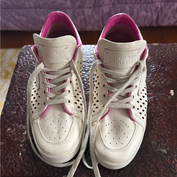 A.S. 98 Adria Milk &amp; Fuchsia Sz 38  Stylish White and Pink Women's Sneakers