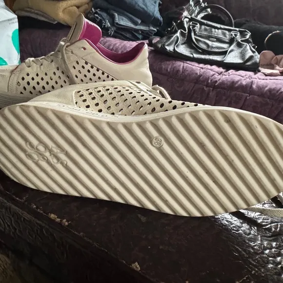 A.S. 98 Adria Milk &amp; Fuchsia Sz 38  Stylish White and Pink Women's Sneakers