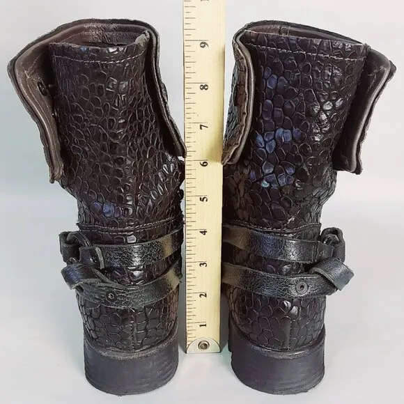 A.S. 98 Women Ankle Boots Size 39 EU Zipper Buckle Motorcycle Western Combat