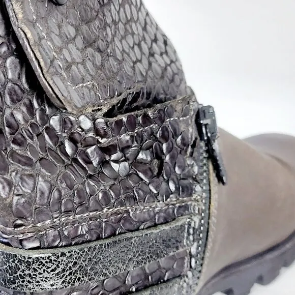 A.S. 98 Women Ankle Boots Size 39 EU Zipper Buckle Motorcycle Western Combat