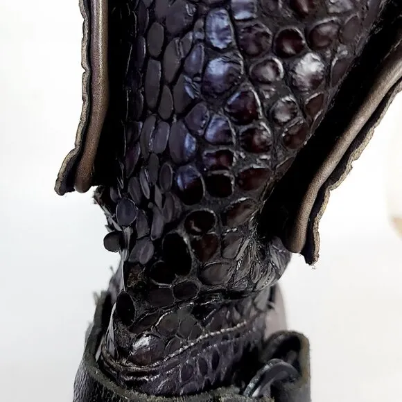 A.S. 98 Women Ankle Boots Size 39 EU Zipper Buckle Motorcycle Western Combat