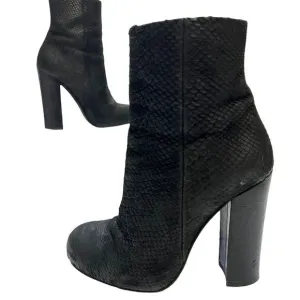 ASH Women's Black Leather SnakeSkin Embossed Bootie Ankle Boots Size 6.5