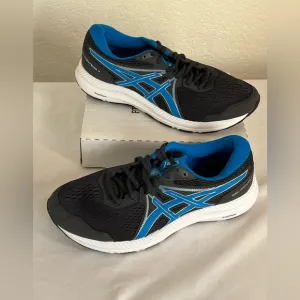 ASICS GEL CONTEND 7 Men’s Size 9 SALES SAMPLE 1011B040 Black Blue White NEW