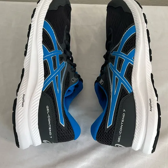 ASICS GEL CONTEND 7 Men’s Size 9 SALES SAMPLE 1011B040 Black Blue White NEW