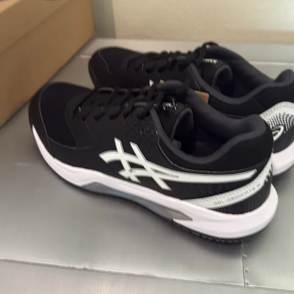 ASICS GEL-DEDICATE Men's Black and White Athletic Shoes tennis shoes size 10 NWT