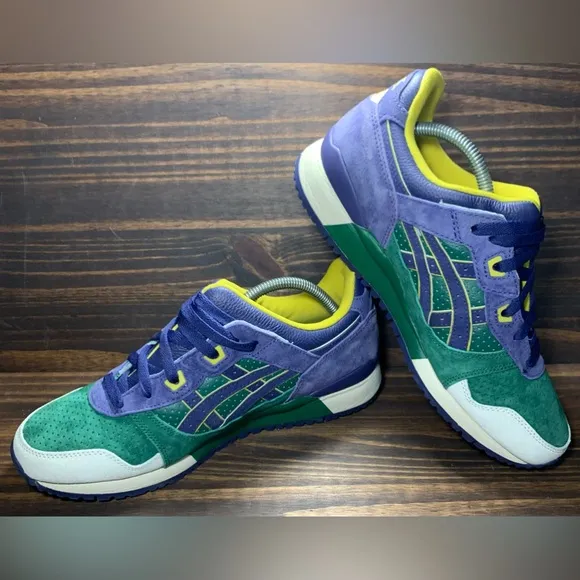 Asics Gel Lyte Green and Purple Athletic Shoes