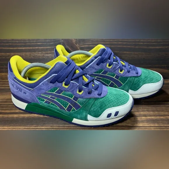 Asics Gel Lyte Green and Purple Athletic Shoes