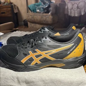 Asics Gel-Rocket 11 Black and Gold Athletic Shoes