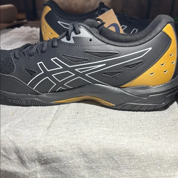 Asics Gel-Rocket 11 Black and Gold Athletic Shoes