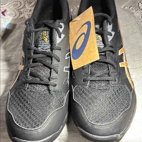 Asics Gel-Rocket 11 Black and Gold Athletic Shoes