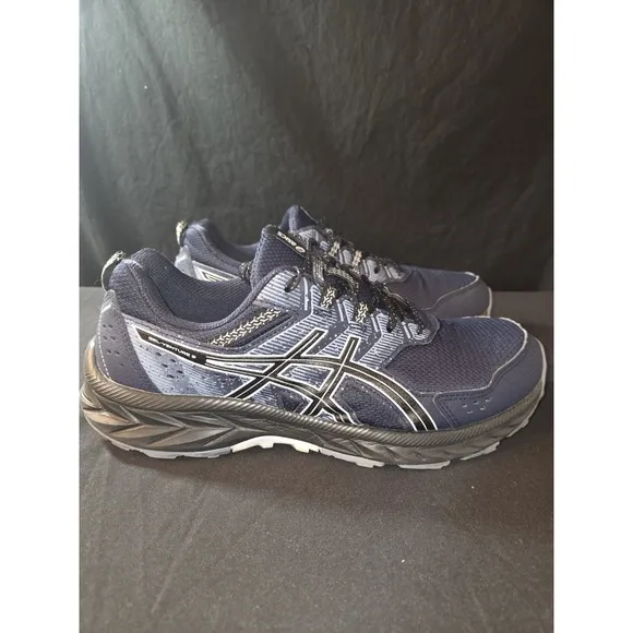 Asics Gel Venture 9 Men's Sz 10 Trail Running Shoes Blue Black Athletic Sneakers