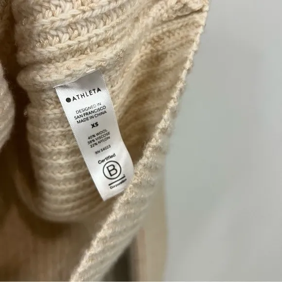ATHLETA sierra knit pullover sweater wool blend size xsmall