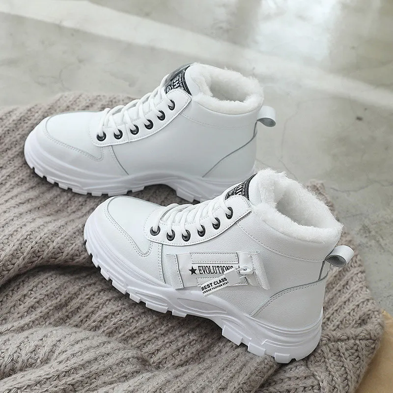 🍂Autumn and winter new styles❄️Women's Waterproof Lace-Up Warm Ankle Boots