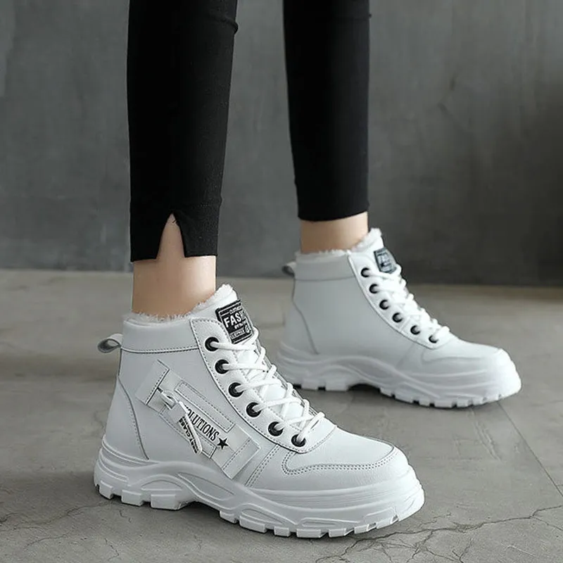 🍂Autumn and winter new styles❄️Women's Waterproof Lace-Up Warm Ankle Boots