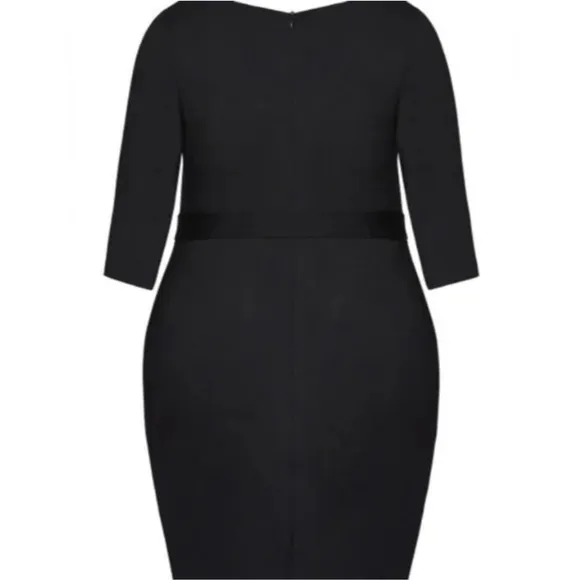 Avenue Taylor black and gold Button Sheath bodycon Dress plus size 18 20 2X new!