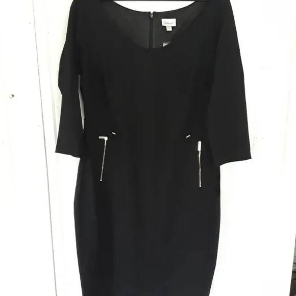 Avenue Taylor black and gold Button Sheath bodycon Dress plus size 18 20 2X new!