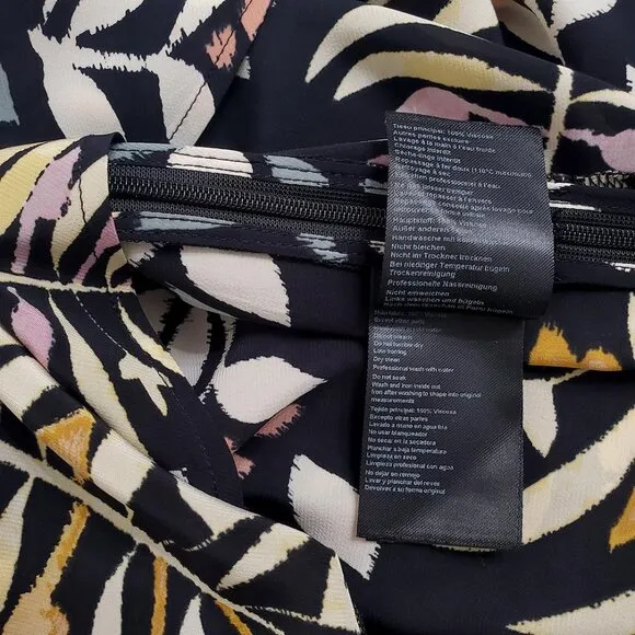 ba&amp;sh Womens Christo Midi Skirt Size 3 US 8 Asymmetric Hem Leaf Print Vi…