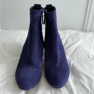 Balenciaga suede ankle boots. In purple .