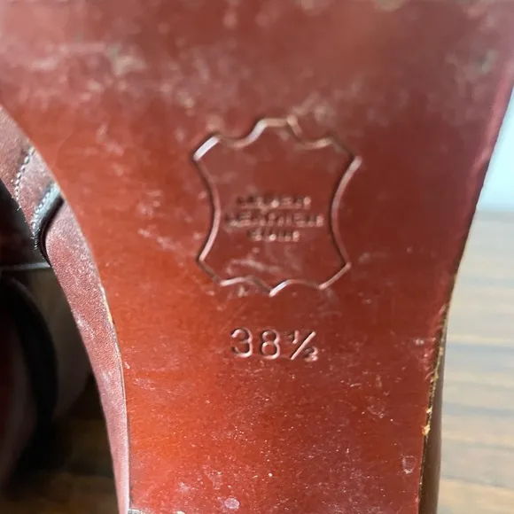 Bally, 8, designer brown leather women’s ankle boots with buckle and small heel