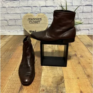 Bally Men's Vintage Brown Leather Side Zip Boots Size US 11N