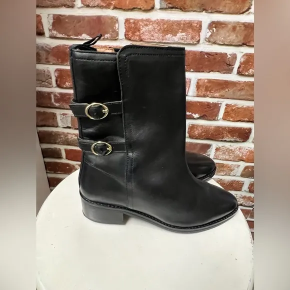 Banana Republic Moto Style Bikercore Goth Luxury Leather Motorcycle Boots 6 NWOT