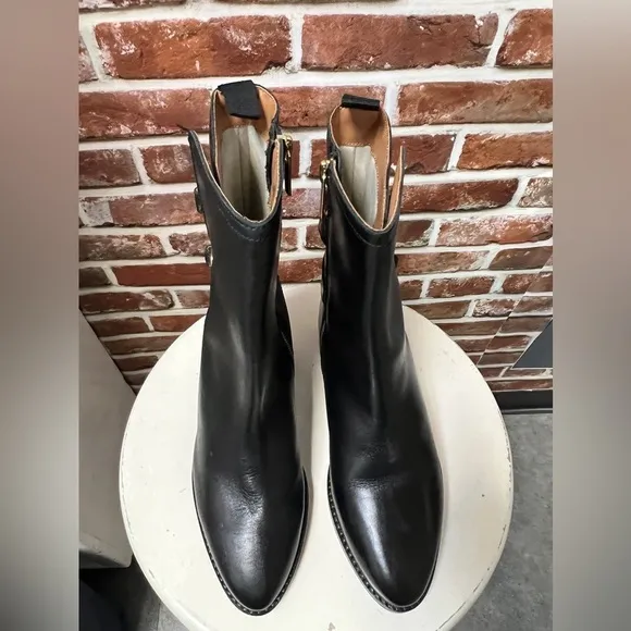 Banana Republic Moto Style Bikercore Goth Luxury Leather Motorcycle Boots 6 NWOT