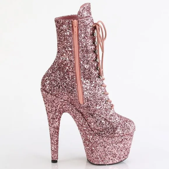 Barbie Barbiecore Glitter Platform High Heel Ankle Boots