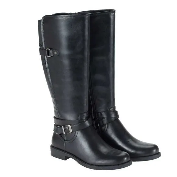 Baretraps Women's Carmella Riding Buckle Zip-Up Boots - Size 6
