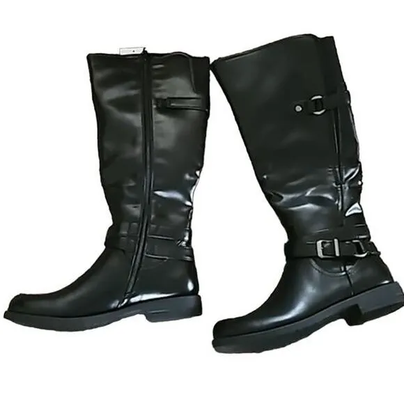 Baretraps Women's Carmella Riding Buckle Zip-Up Boots - Size 6